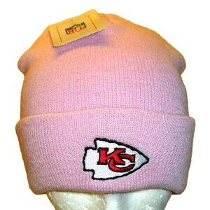 Kansas City Chiefs Womens All Pink Cuffed Beanie Winter Hat Cap New Tags Nfl